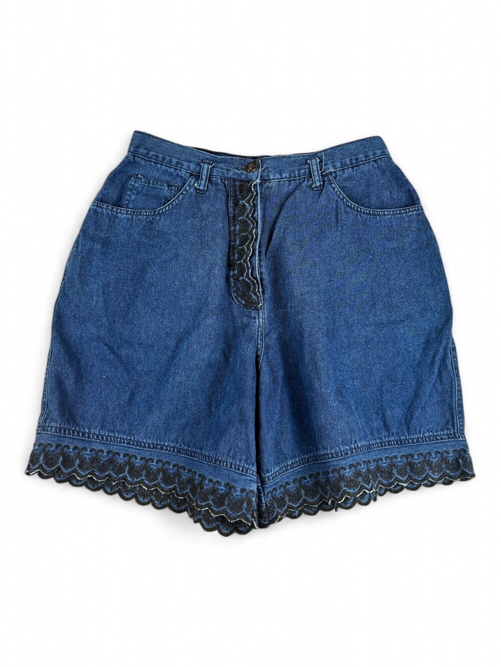 Stefano International Plus Size 16 Denim Lace Trim Jean Shorts